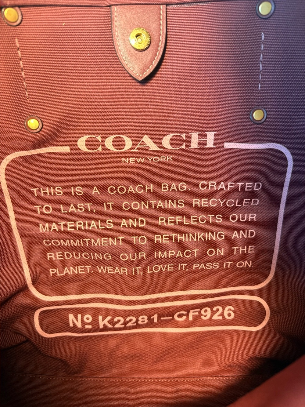Coach Lunar New Year rabbit tote 42 CF926 recycled canvas limited edition - Picture 3 of 9